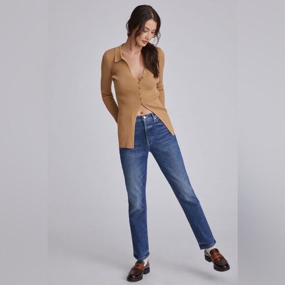 MOTHER Denim The Trickster Straight Ankle Jeans in Born to be Bitten - Picture 2 of 7
